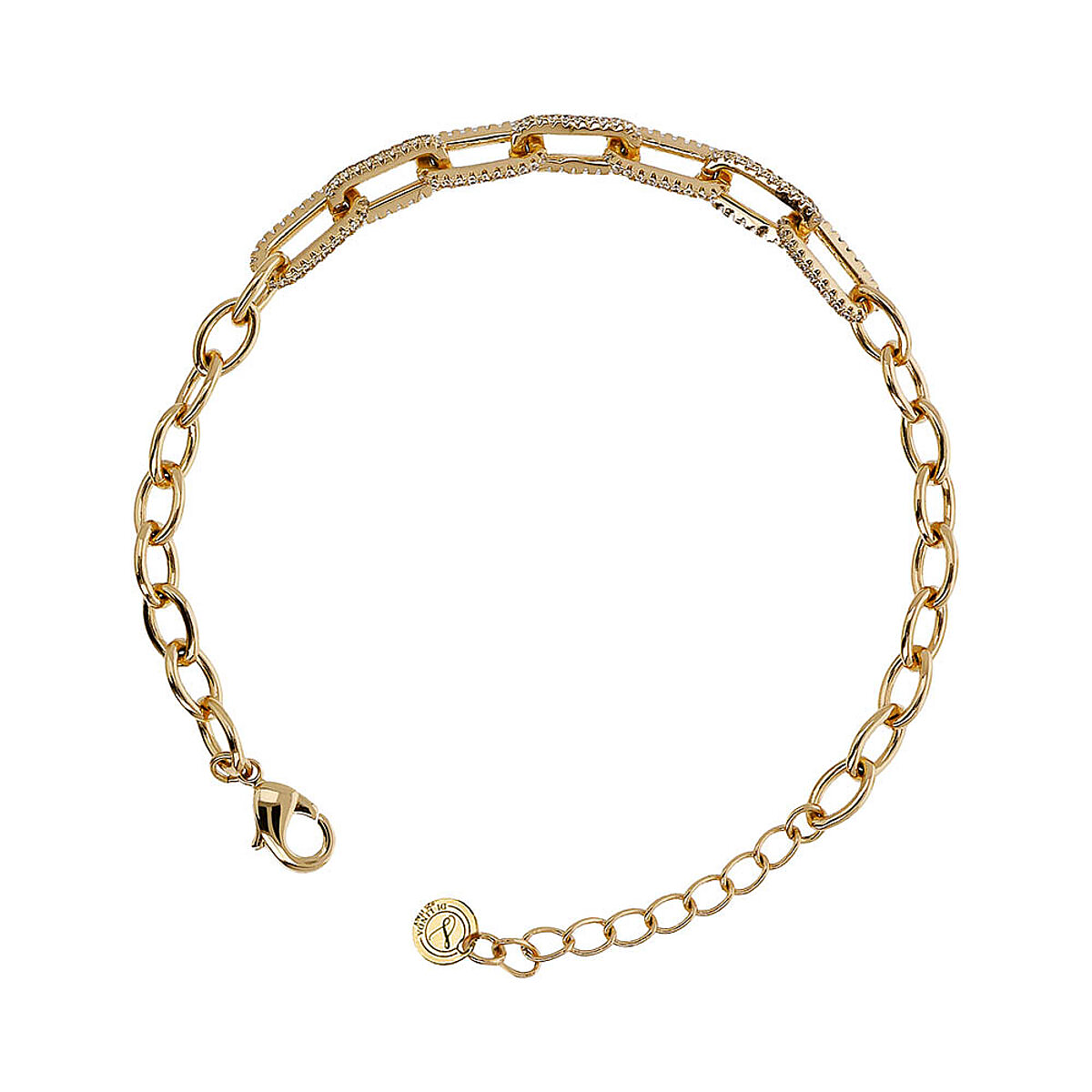 BRACELET WITH 5 LITTLE OVALS AND CZ - L DI LINDA