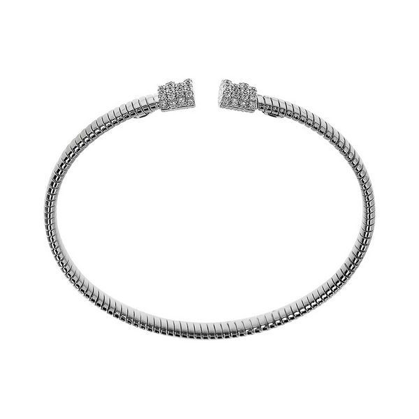 Semi-rigid bracelet with zirconia details