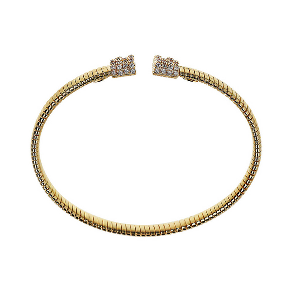 Semi-rigid bracelet with zirconia details