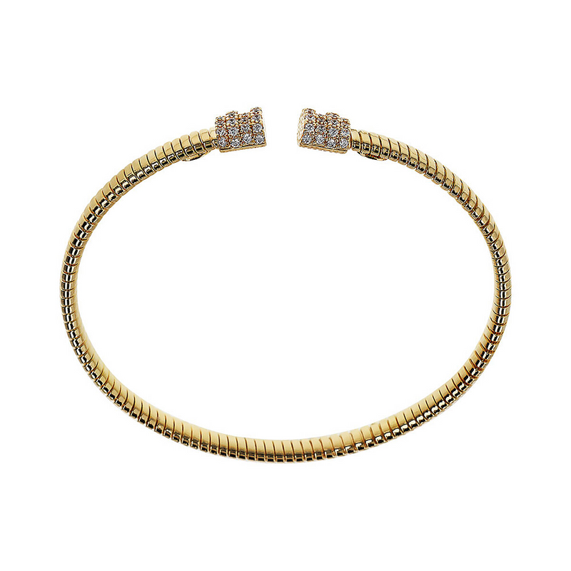 Semi-rigid bracelet with zirconia details