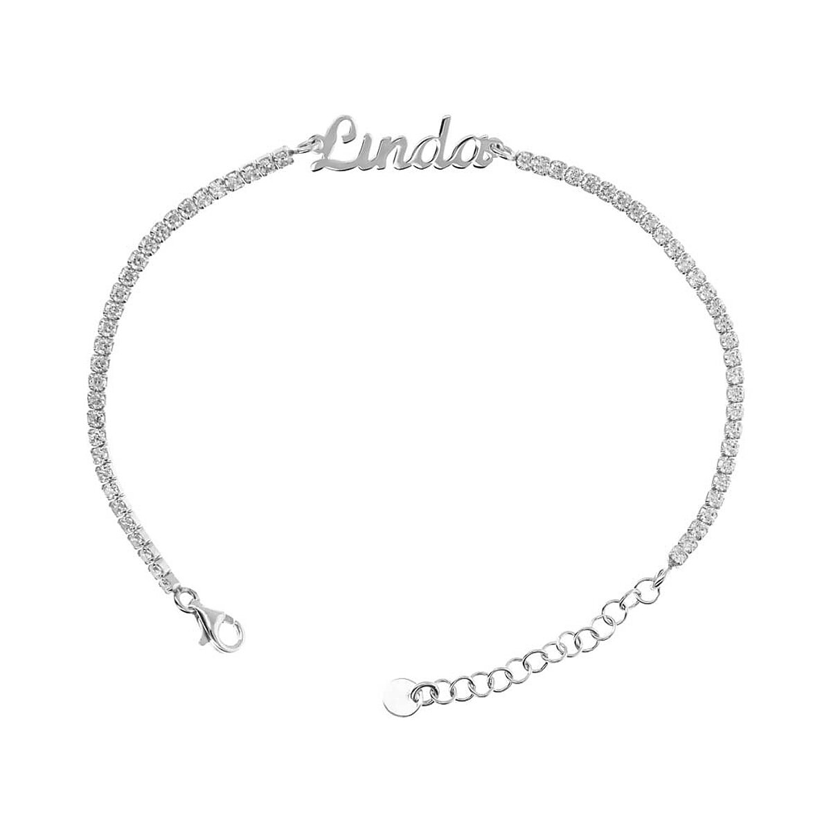 Bracciale tennis con nome in corsivo - L DI LINDA