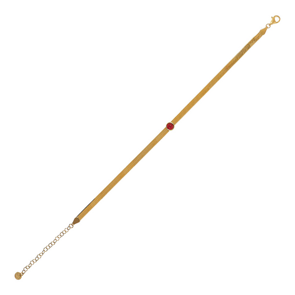 Snake anklet with colored center