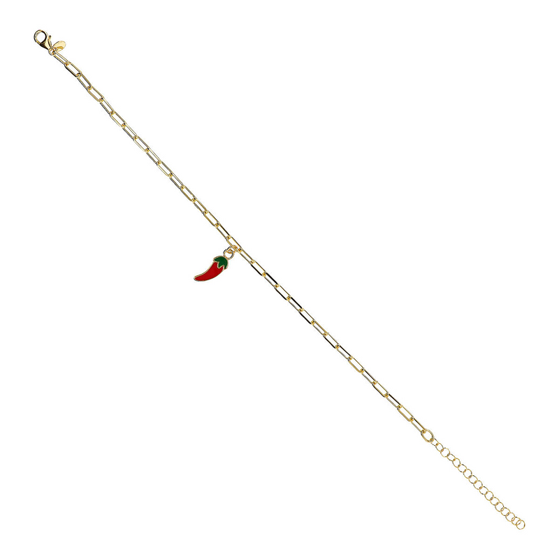 Sapore di Mare. Cavigliera 3 Ciondoli: limone, peperoncino, polpo