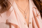Fine necklace with SMALL initial in zirconia