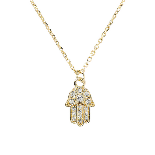Fine necklace with zirconia hand