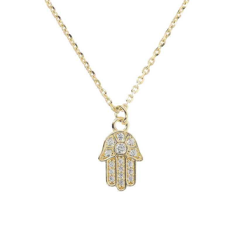Fine necklace with zirconia hand