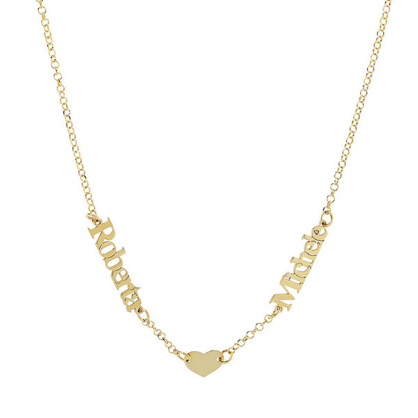 Necklace with names and little heart