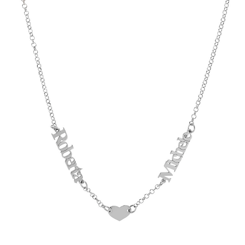 Necklace with names and little heart