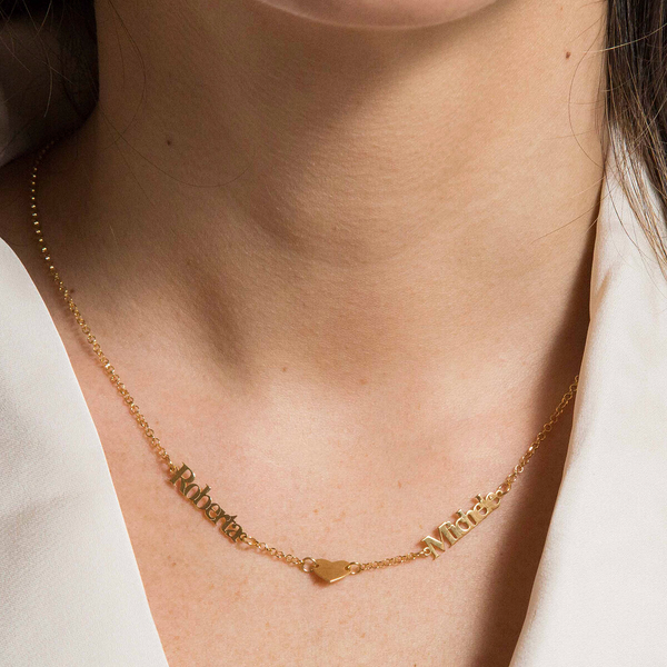 Necklace with names and little heart