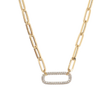 Necklace with Rectangle in Zircons