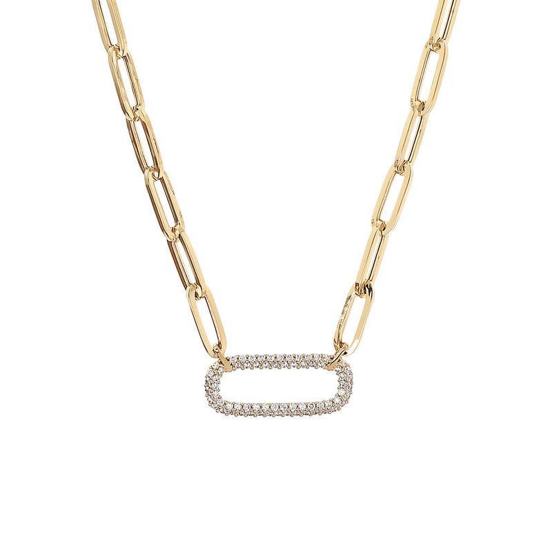 Necklace with Rectangle in Zircons