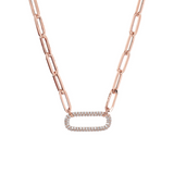 Necklace with Rectangle in Zircons