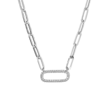 Necklace with Rectangle in Zircons