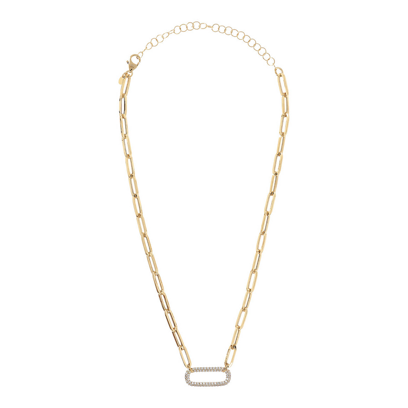 Necklace with Rectangle in Zircons