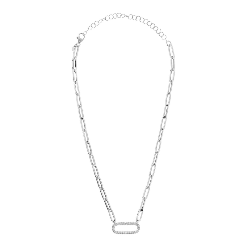 Necklace with Rectangle in Zircons