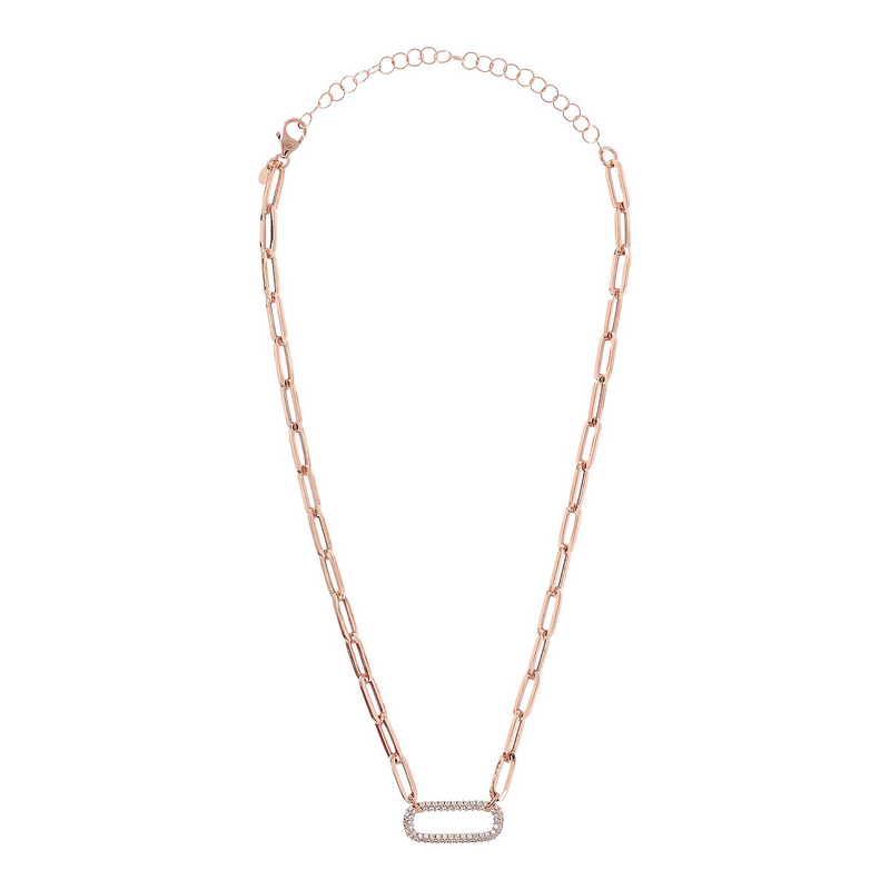 Necklace with Rectangle in Zircons