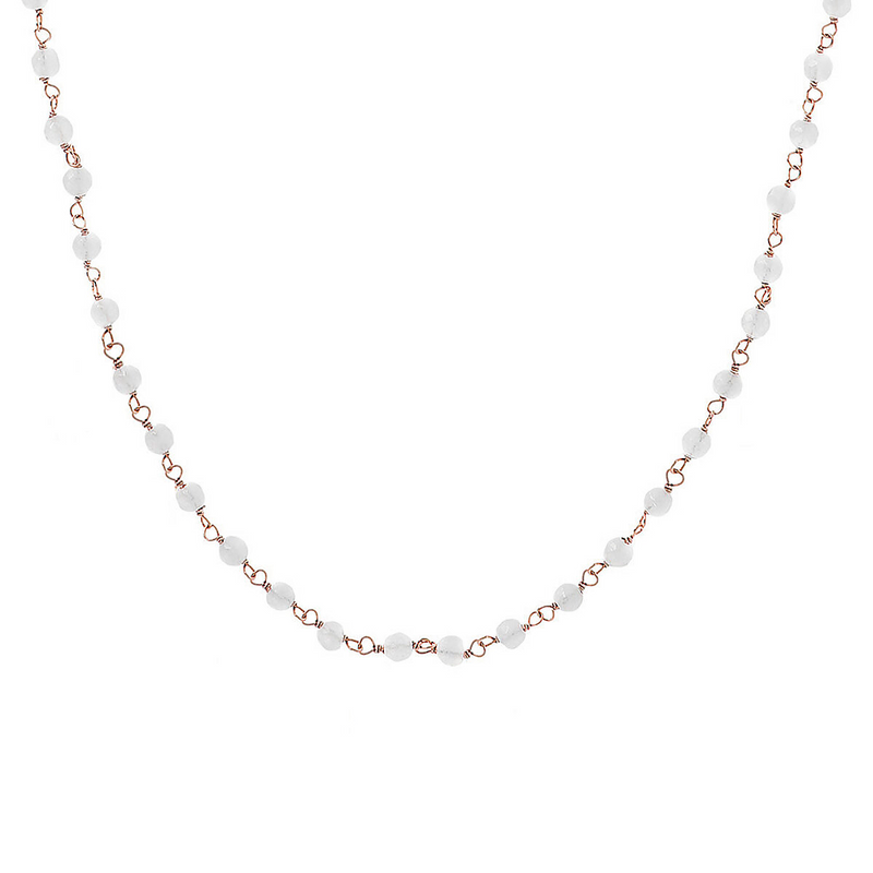 Rosary necklace with colored stones