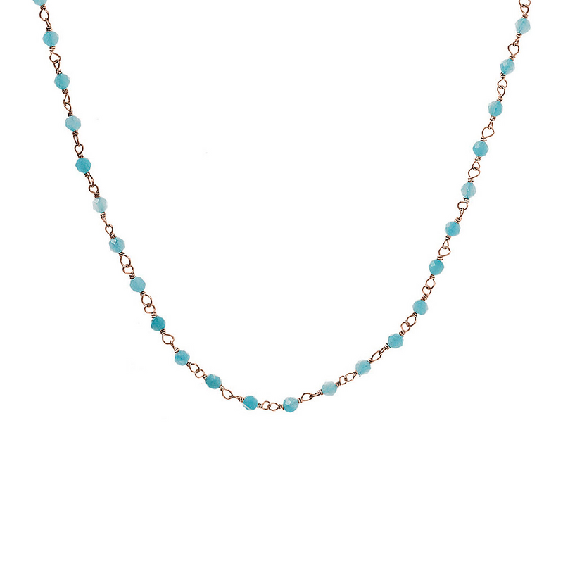 Rosary necklace with colored stones