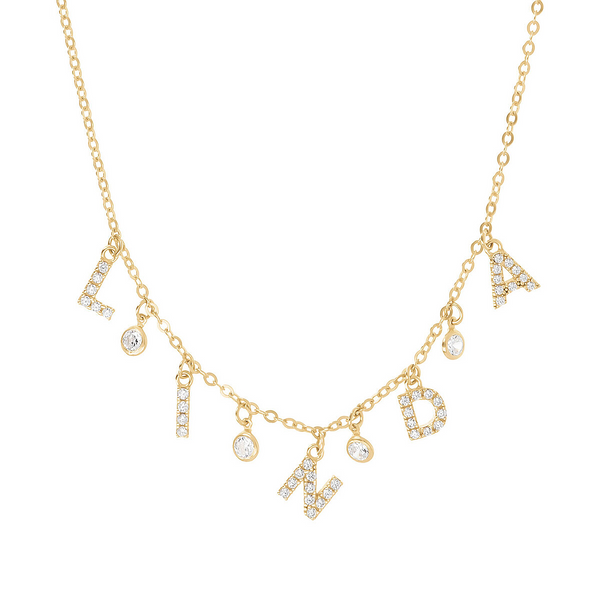 Name Necklace in Zirconia and Diamond Settings