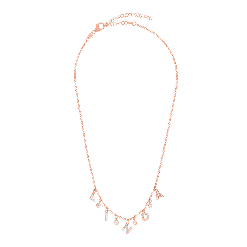 Name Necklace in Zirconia and Diamond Settings
