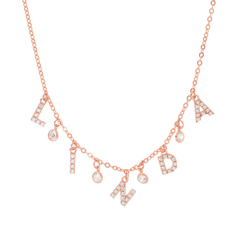 Name Necklace in Zirconia and Diamond Settings