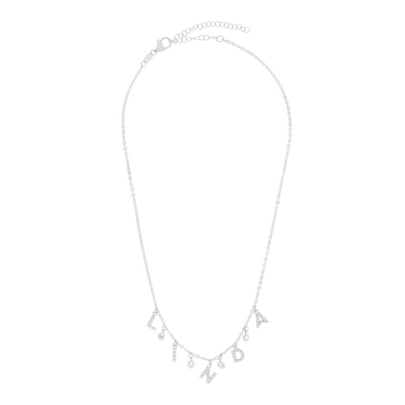 Name Necklace in Zirconia and Diamond Settings