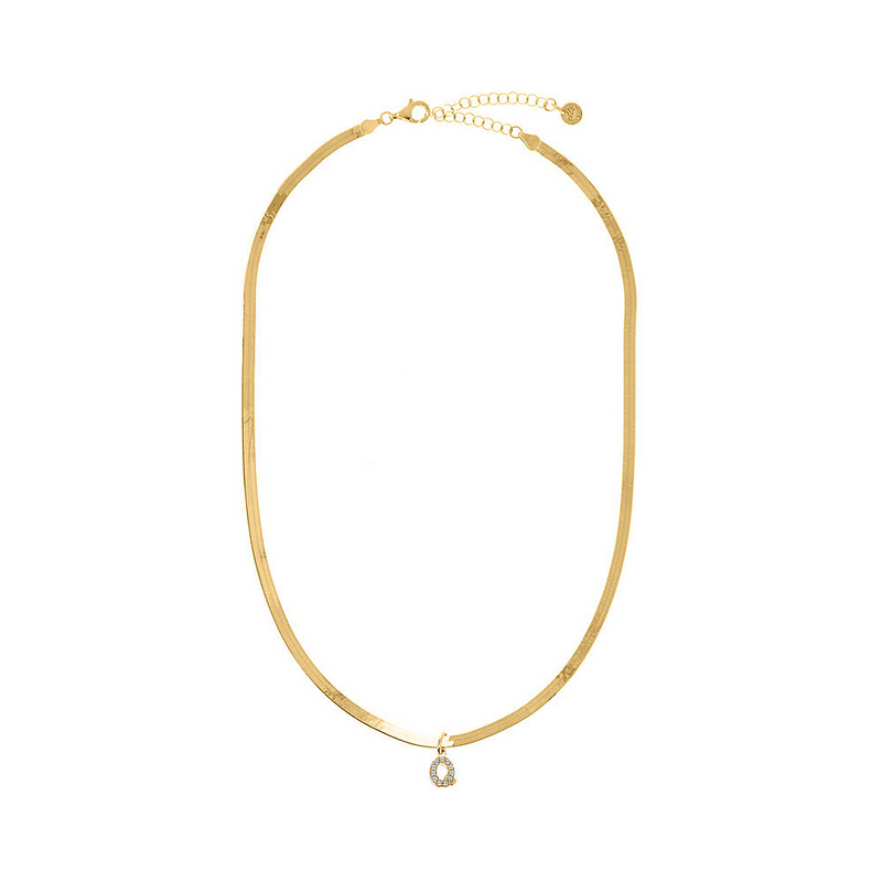 Snake Necklace with Personalized Letter