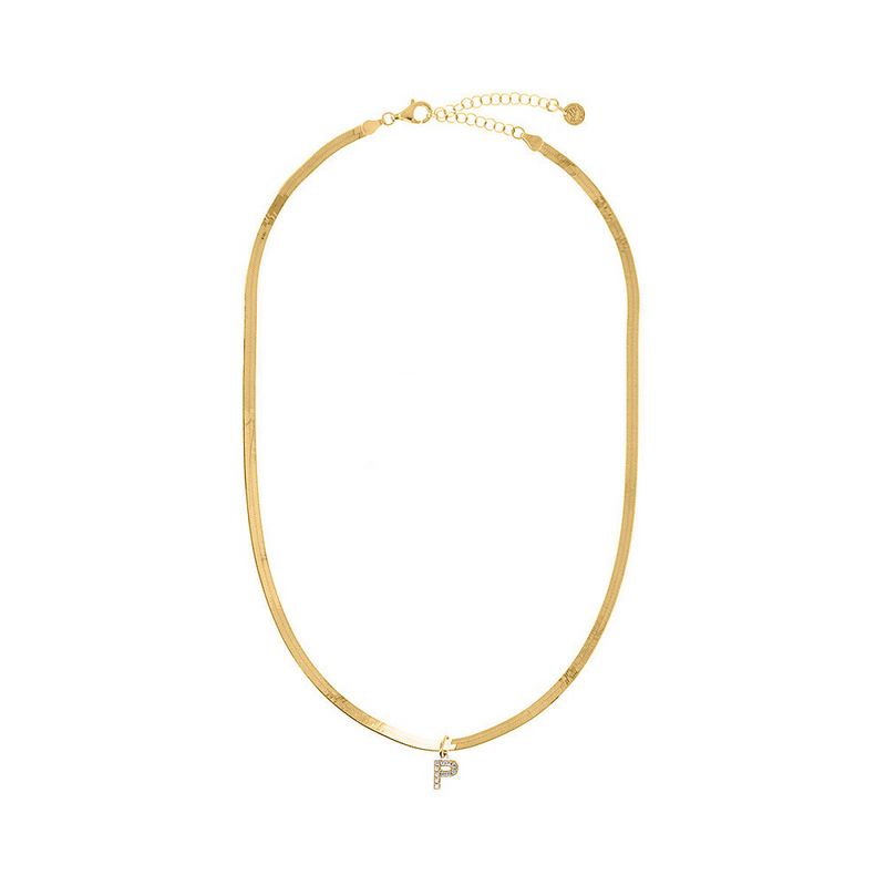 Snake Necklace with Personalized Letter