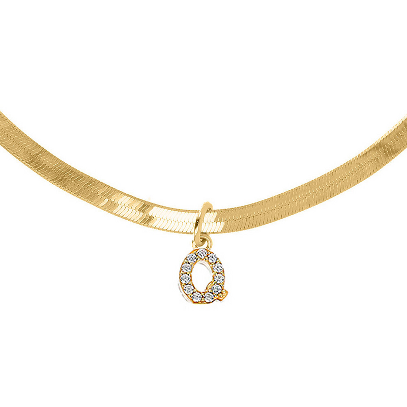 Snake Necklace with Personalized Letter