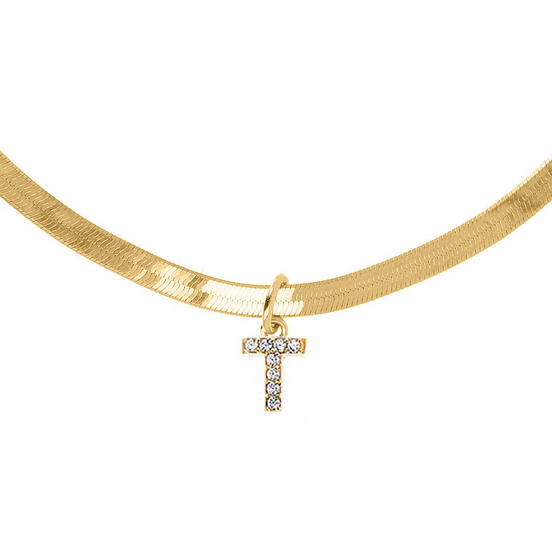 Snake Necklace with Personalized Letter