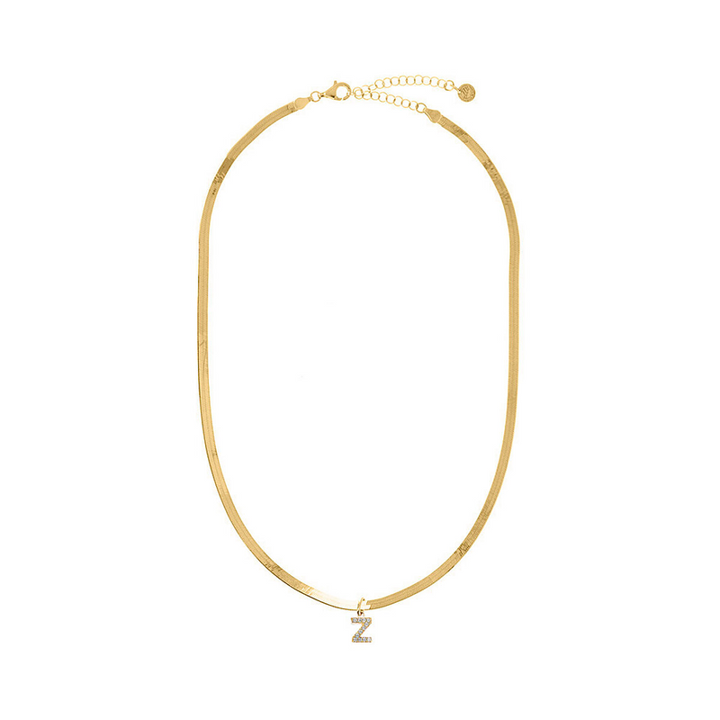 Snake Necklace with Personalized Letter