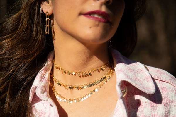 Choker necklace with pendants