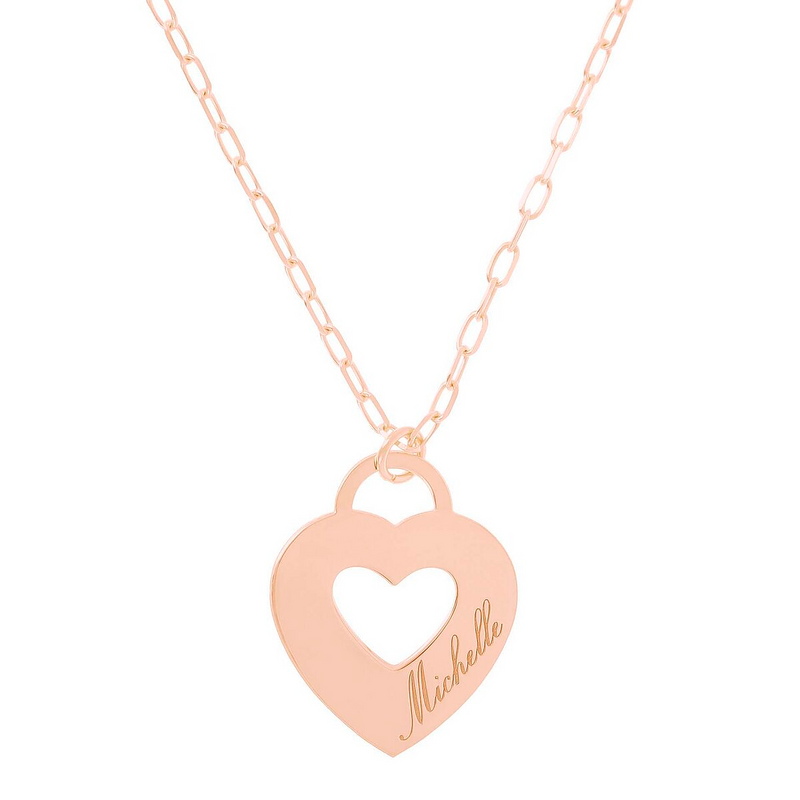 Heart necklace with name