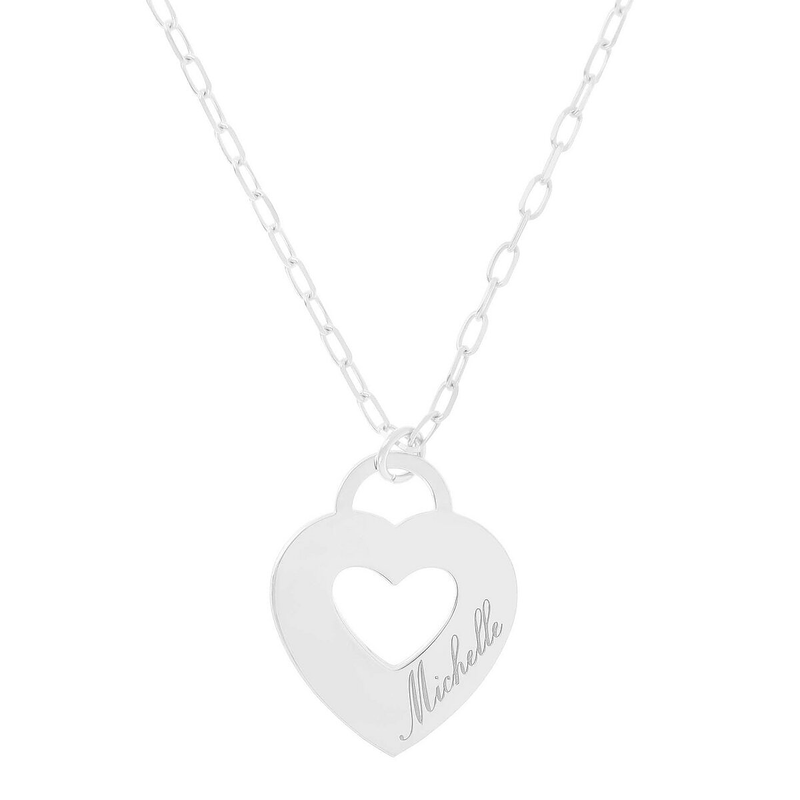 Heart necklace with name