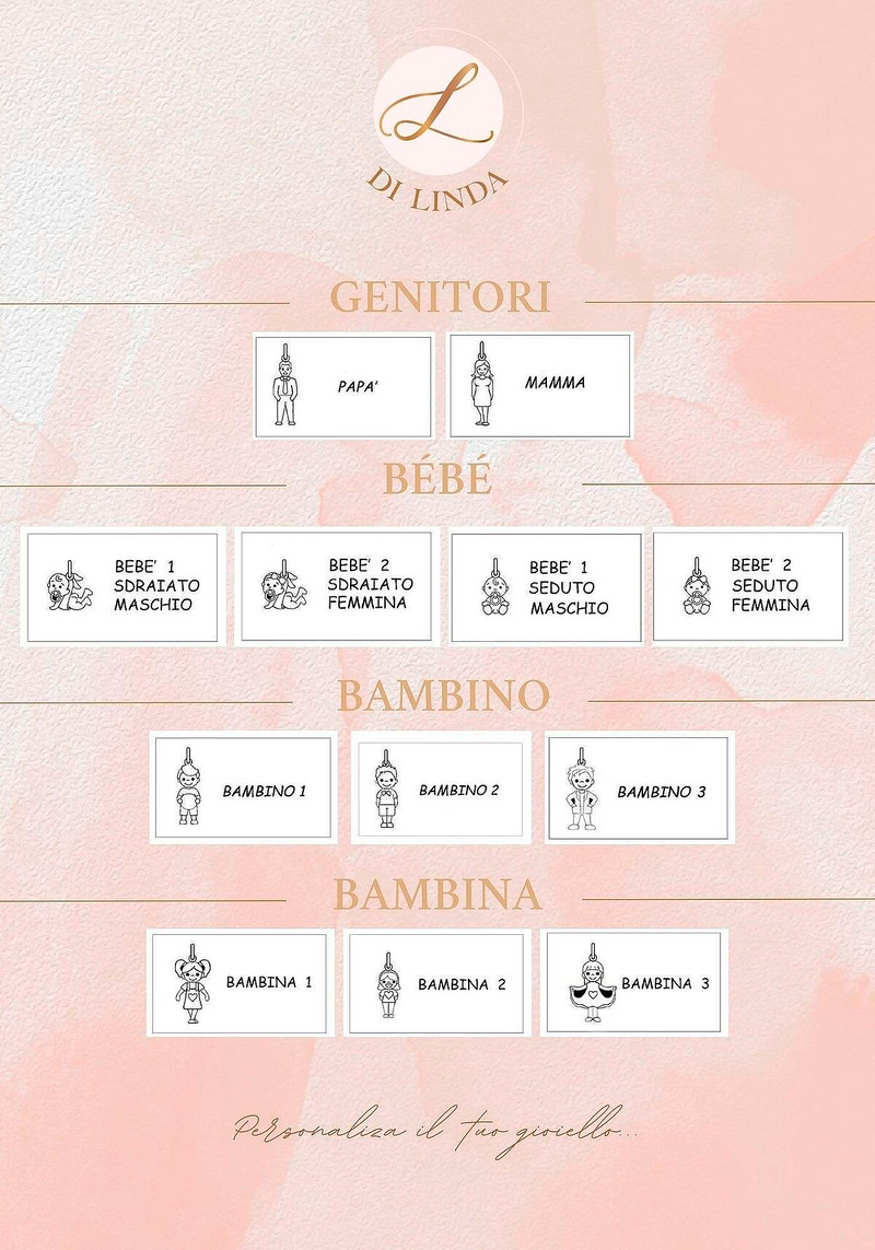 Collana Famiglia con Bambolini personalizzati