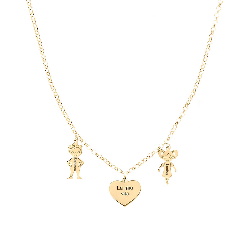 Collana Famiglia con Bambolini personalizzati