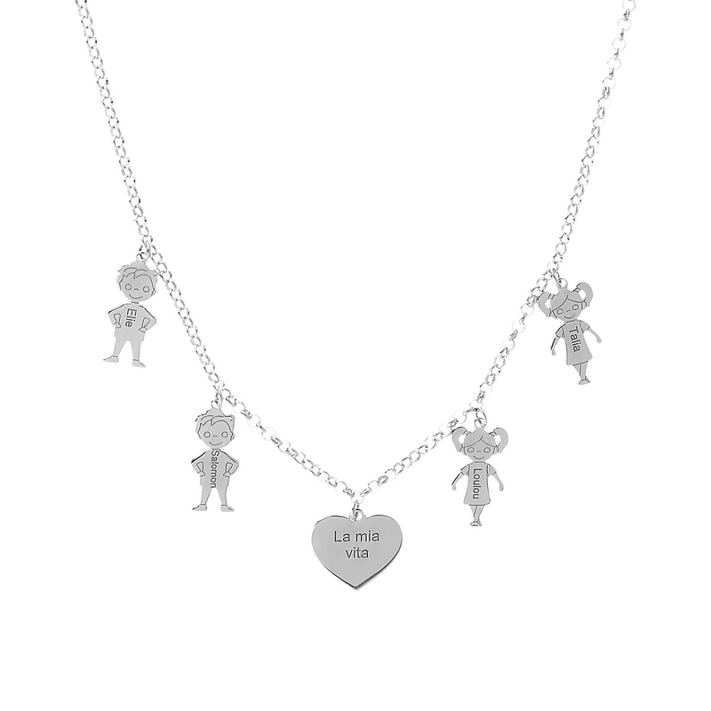Collana Famiglia con Bambolini personalizzati