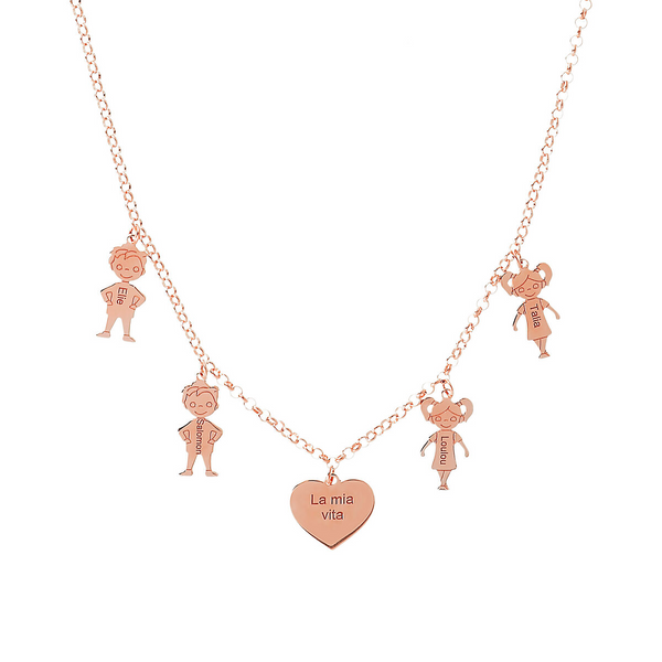 Collana Famiglia con Bambolini personalizzati