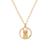 Engraved Dog Pendant Necklace