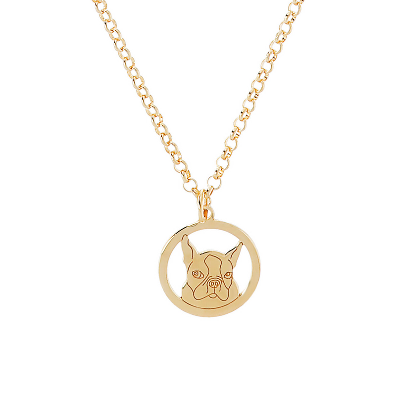 Engraved Dog Pendant Necklace
