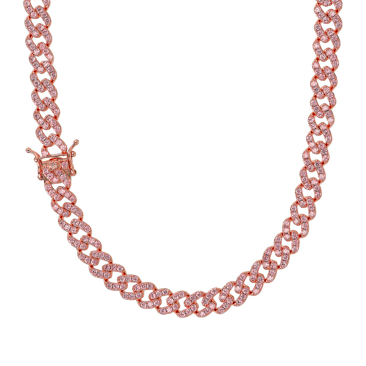 Collana Groumetta con Pietre Rosa - L DI LINDA