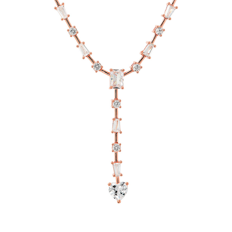 Lariat Necklace with Heart Pendant