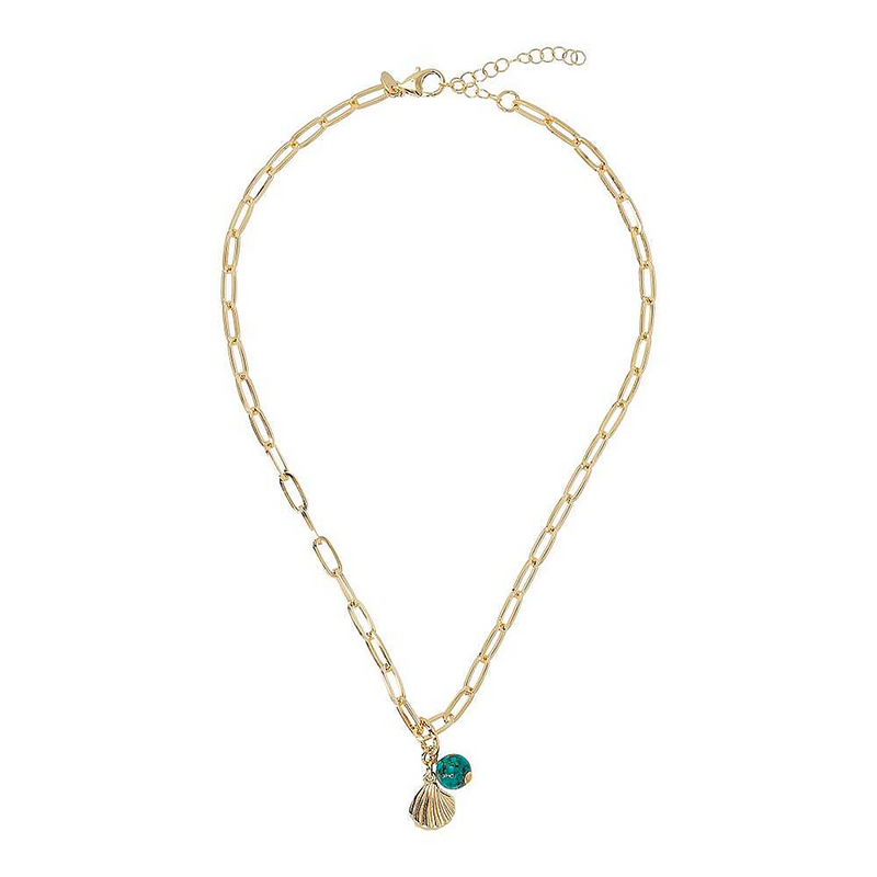Turquoise Pendant Necklace with Sea Pendant