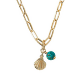 Turquoise Pendant Necklace with Sea Pendant