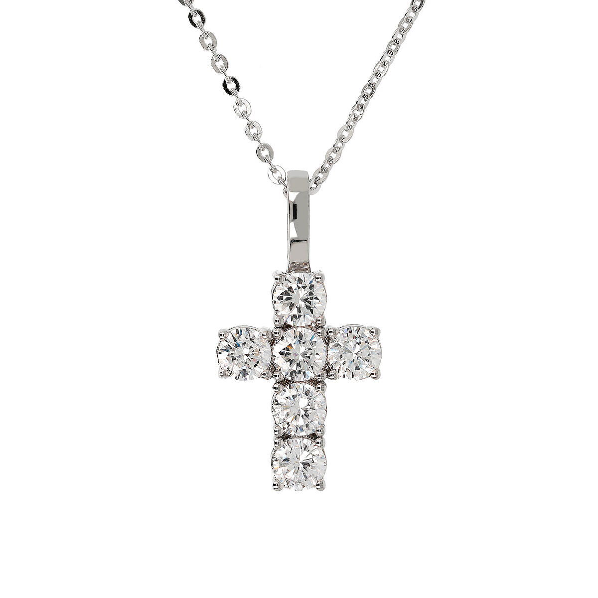 Collana Croce in Zirconi - L DI LINDA