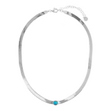 Snake necklace with colored center
