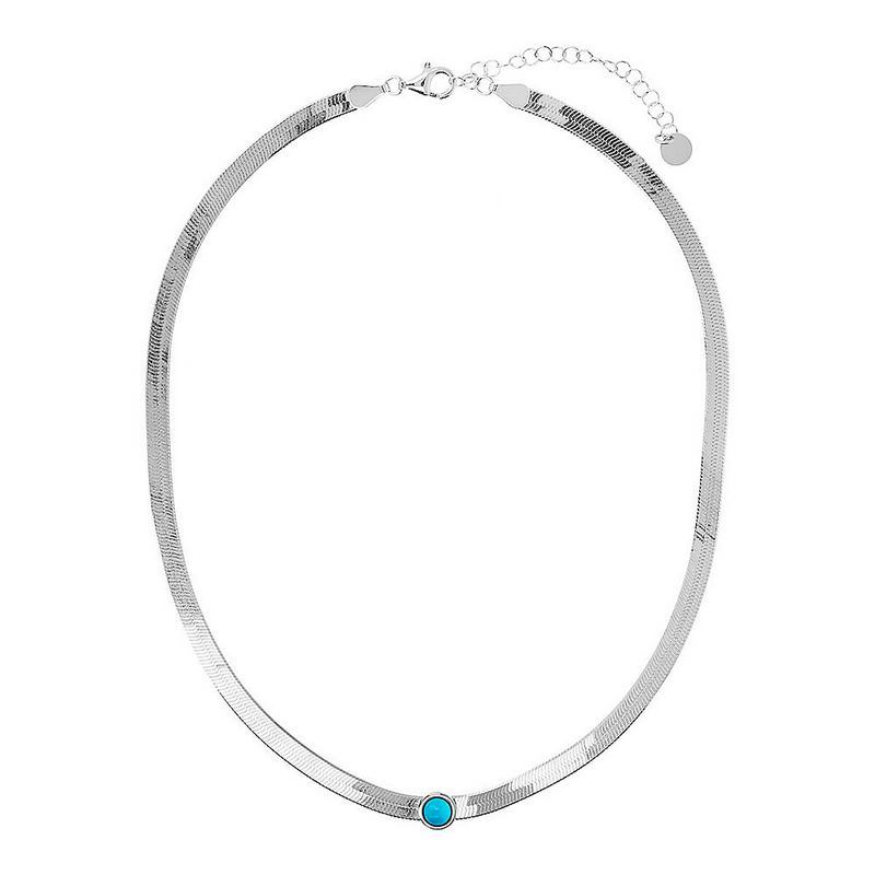 Snake necklace with colored center