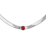 Snake necklace with colored center