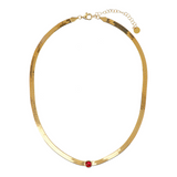 Snake necklace with colored center
