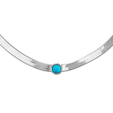 Snake necklace with colored center
